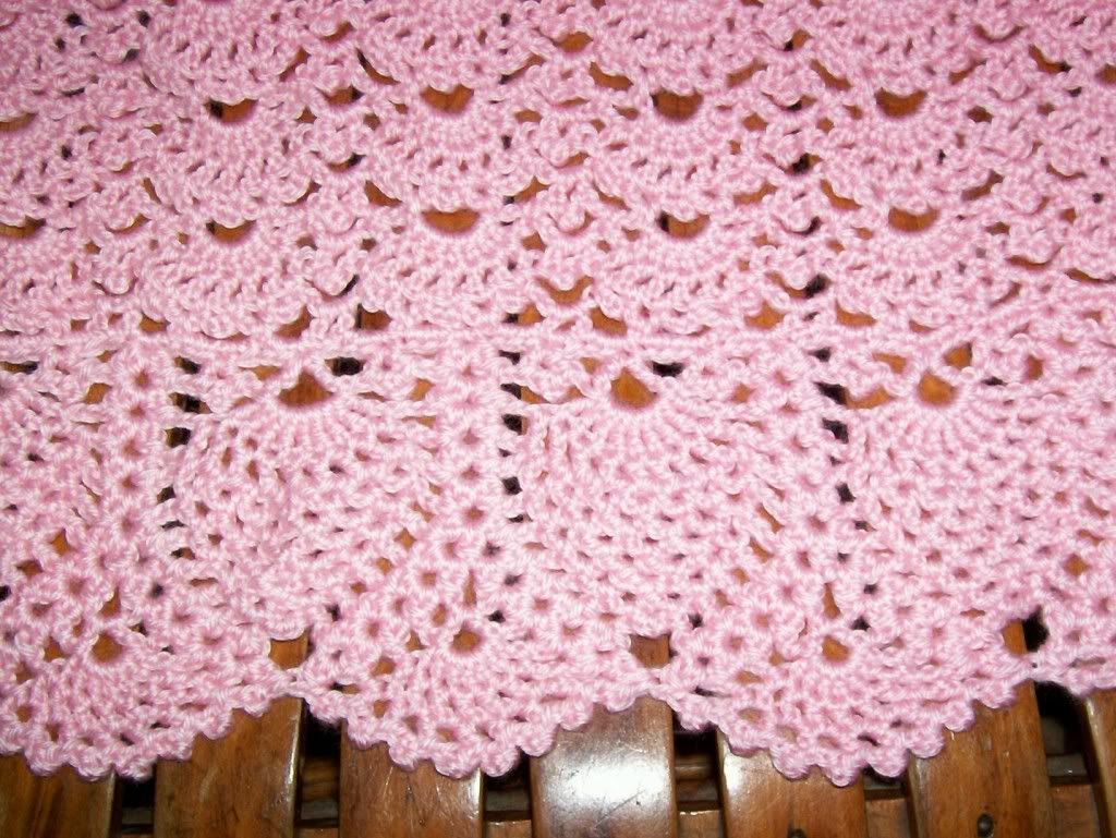 Baby Pink Pineapple Lace Crochet Blanket Photo by TekoaG Photobucket